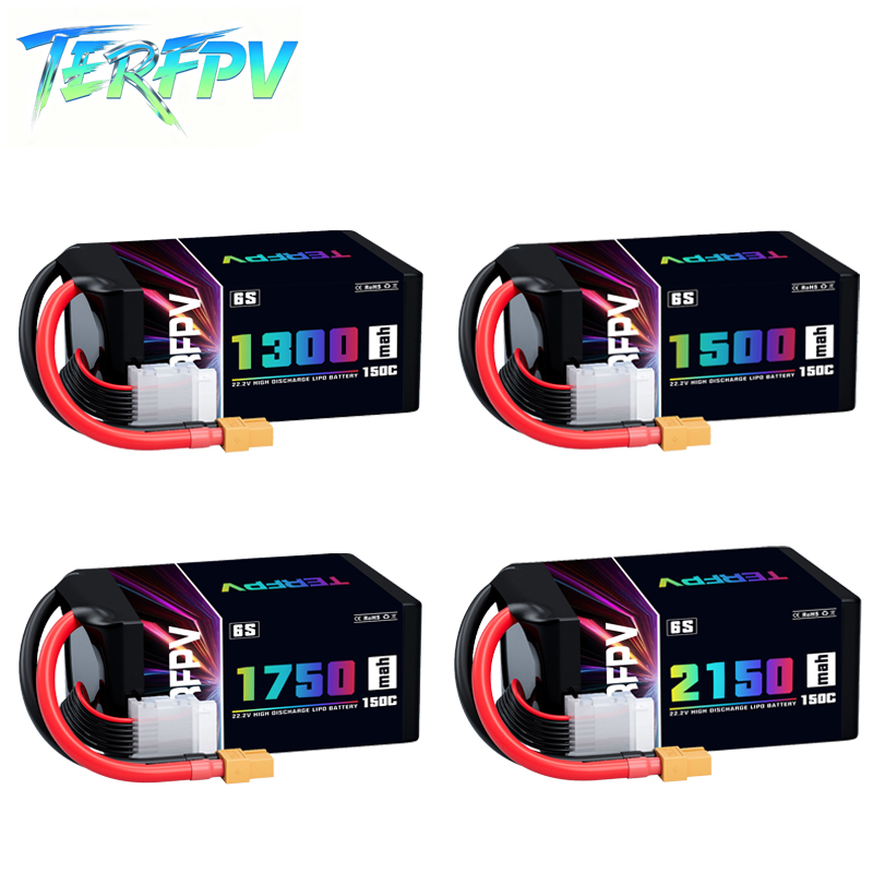 Drone Battery Plate - TERFPV แบตเตอรี่ลิโป้ 6S 22.2V 1300/1500/1750./2150mAh 150C