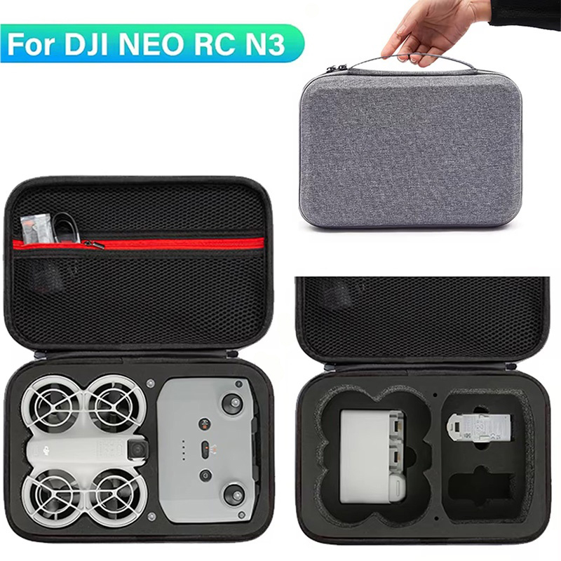 Drone Battery Bag - กระเป๋าเก็บอุปกรณ์ป้องกันสำหรับเดินทาง สำหรับอุปกรณ์เสริมโดรน กระเป๋าถือพกพาสำหรับ DJI Neo Drone