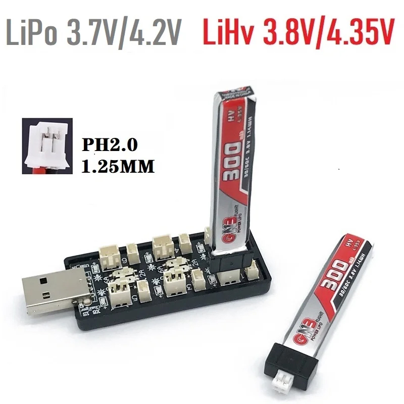 Drone Battery Connector - 6CH USB 1S LiPo/LiHv 3.7 V/4.2