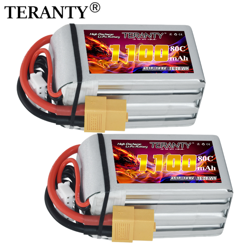 Drone Battery Plate - TERANTY 4S 1100mAh 80C/160C แบตเตอรี่ลิโป้สำหรับเฮลิคอปเตอร์ RC