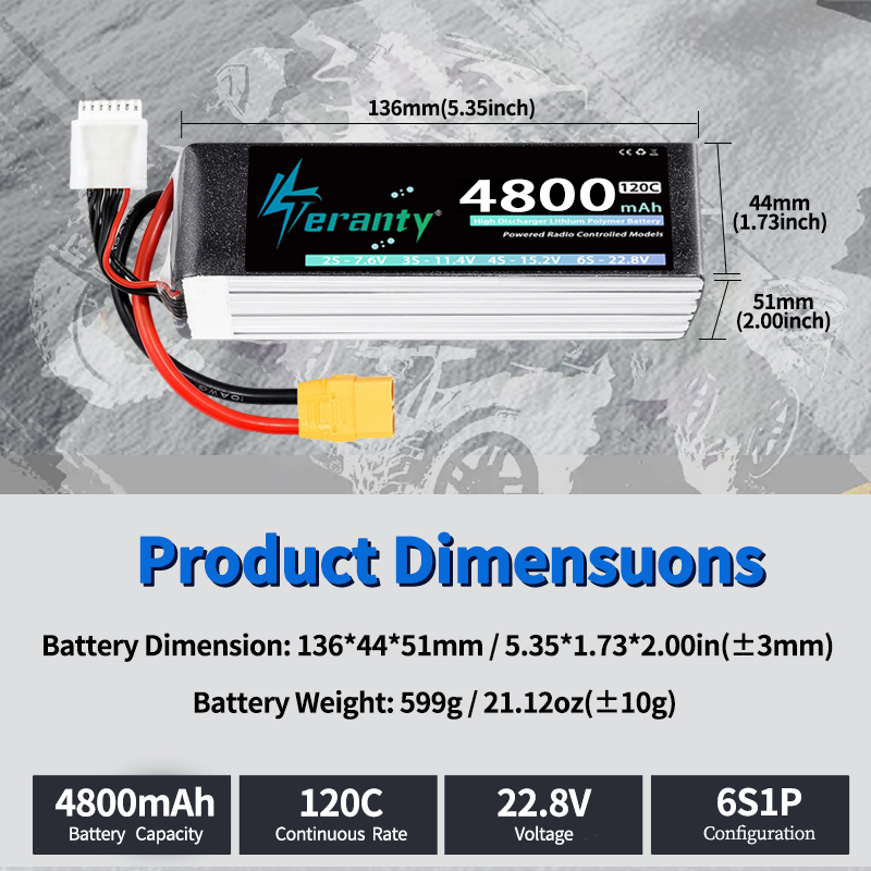 TERANTY 6S 4800mAh แบตเตอรี่ลิ - Drone Battery Plate บทวิจารณ์และราคา