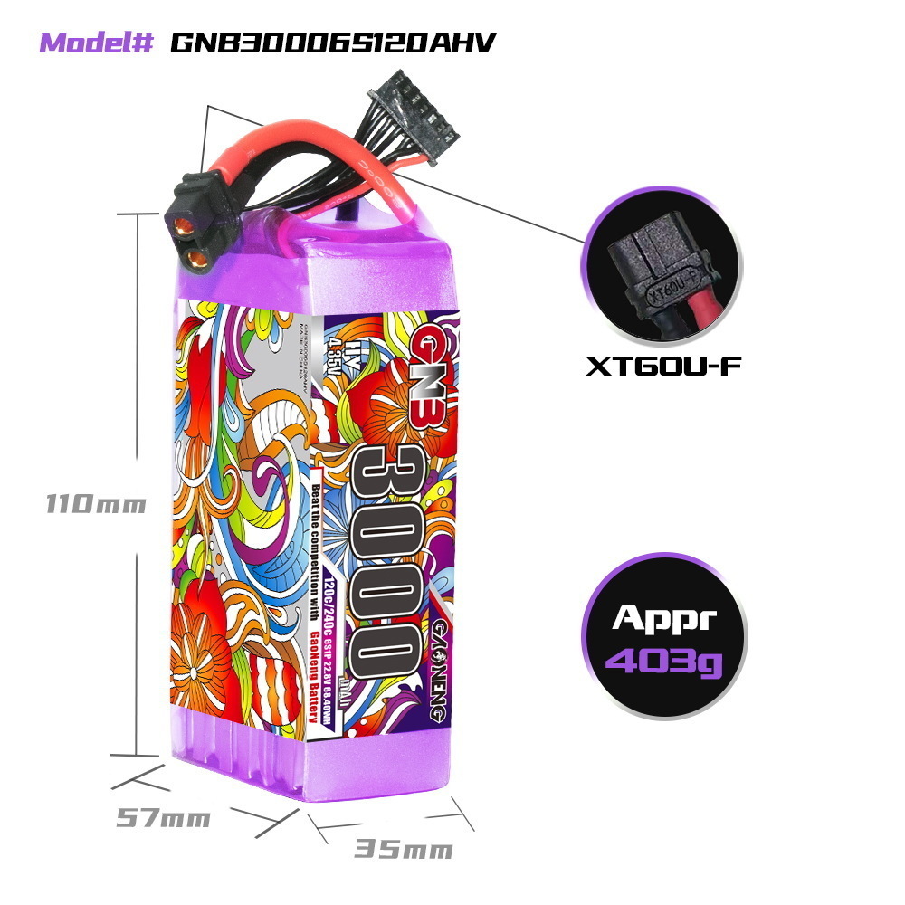 แบตเตอรี่ลิโพ GNB 6S 22.8V 300 - Drone Battery Connector บทวิจารณ์และราคา