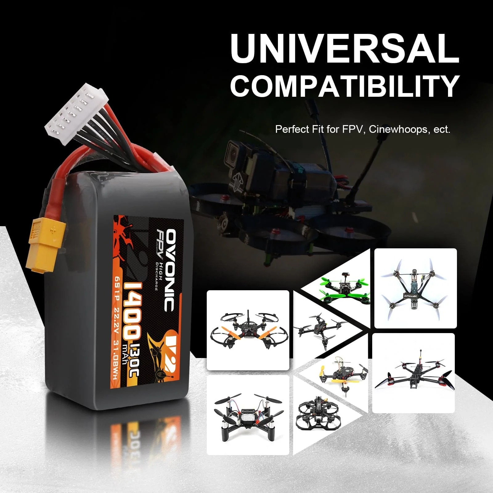 แบตเตอรี่ Ovonic 6S LiPo 22.2V - Drone Battery Bag บทวิจารณ์และราคา
